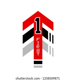 arrow with one number