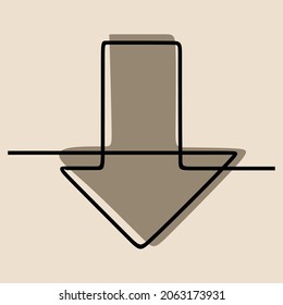 arrow up oneline continuous line art