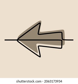 arrow up oneline continuous line art