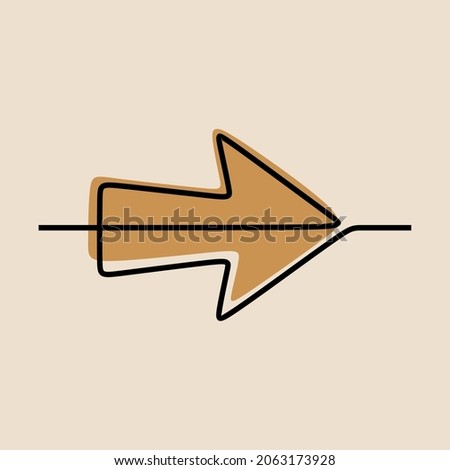arrow up oneline continuous line art