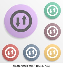 Arrow, opposite badge color set icon. Simple glyph, flat vector of arrows icons for ui and ux, website or mobile application