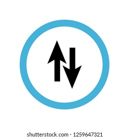 up arrow opposite to down icon symbol. Premium quality isolated up arrow opposite to down vector icon in trendy style. up arrow opposite to down element.