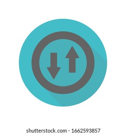 Arrow, opposite long shadow icon. Simple glyph, flat vector of arrow icons for ui and ux, website or mobile application
