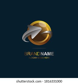 Arrow and optic logo design