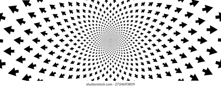 arrow optical illusion background black and white hypnotic
