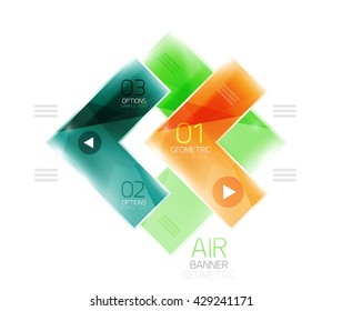 Arrow option banner. Vector template