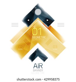 Arrow option banner. Vector template