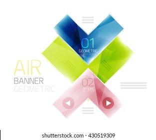 Arrow option banner. Vector template