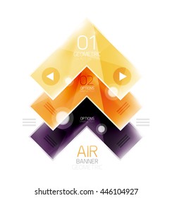Arrow option banner. Vector template