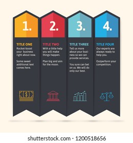 Arrow option template in bright corporate colors. Perfect for sales, banners or brochures. Vector option template. 