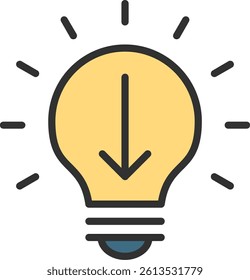 Arrow Outline Filled Style Icon
