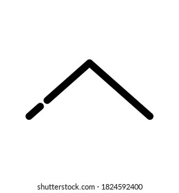 Arrow up outline icon. Black and white item from set, interrupted lines vector.