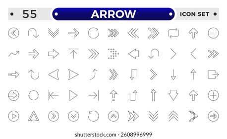 Arrow outline icon collection. Cursor, Navigation.
