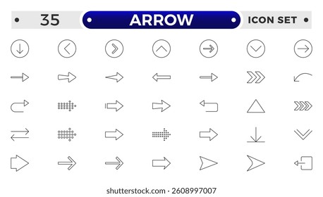 Arrow outline icon collection. Cursor, Navigation.
