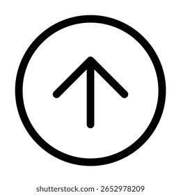 Arrow up outline icon for upload, increase, growth, and upward direction.