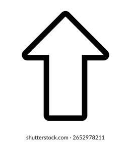 Icono de contorno de flecha hacia arriba para Cargar, aumento, crecimiento y dirección ascendente.