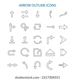 vector de icono de contorno de flecha, vectores de iconos de flecha, imagen de flecha, vectores de iconos de flecha,