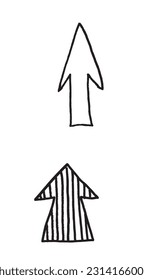 Arrow outline illustration image. 
Hand drawn image artwork of an arrow. 
Simple cute original logo.
Hand drawn vector illustration for posters, cards, t-shirts.