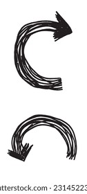 Arrow outline illustration image. 
Hand drawn image artwork of an arrow. 
Simple cute original logo.
Hand drawn vector illustration for posters, cards, t-shirts.