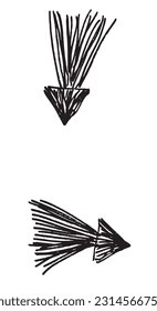 Arrow outline illustration image. 
Hand drawn image artwork of an arrow. 
Simple cute original logo.
Hand drawn vector illustration for posters, cards, t-shirts.