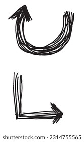 Arrow outline illustration image. 
Hand drawn image artwork of an arrow. 
Simple cute original logo.
Hand drawn vector illustration for posters, cards, t-shirts.