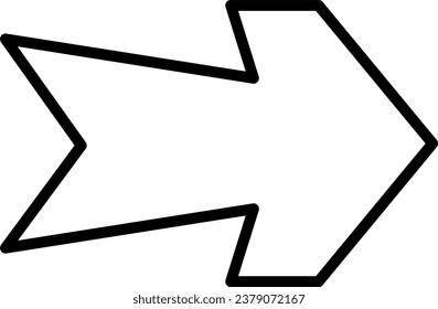 Vector aislado de ilustración de contorno de flecha