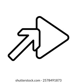 Arrow Outline Simple Vector Icon Element For Design