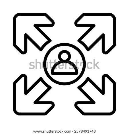 Arrow Outline Simple Vector Icon Element For Design