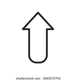 Arrow Outline Vector  Icon. Illustration Of A Stroke Vector On A White Background. For App And Website 
