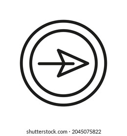 Arrow Outline Vector  Icon. Illustration Of A Stroke Vector On A White Background. For App And Website 