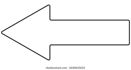 Arrow with outline without paint. Vector symbol icon line design arrow. Multimedia modern line style arrow icon. 