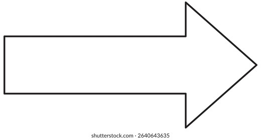 Arrow with outline without paint. Vector symbol icon line design arrow. Multimedia modern line style arrow icon. 