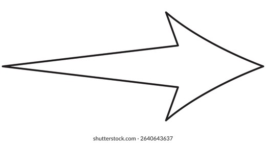 Arrow with outline without paint. Vector symbol icon line design arrow. Multimedia modern line style arrow icon. 