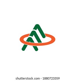 arrow overlapping ring motion design logo vector