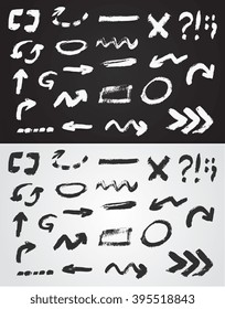 ARROW PAINTED BRUSH, HAND DRAWING, creative set