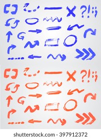 ARROW PAINTED BRUSH, HAND DRAWING, creative set