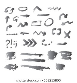 ARROW PAINTED BRUSH, HAND DRAWING, creative set