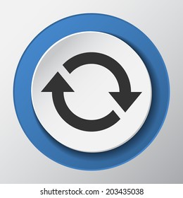 Arrow paper icon with shadow. Vector illustrations.