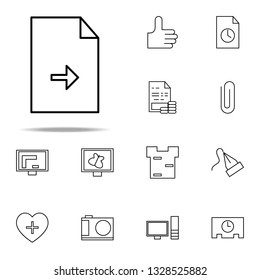 arrow in paper icon. Web icons universal set for web and mobile