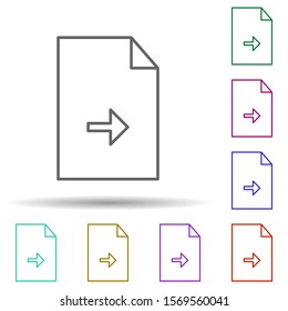 Arrow in paper multi color icon. Simple thin line, outline vector of web icons for ui and ux, website or mobile application