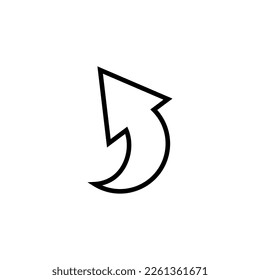 Arrow Up as Part of Interface Isolated Line Icon. Editable stroke. Vector image that can be used in apps, adverts, shops, stores, banners