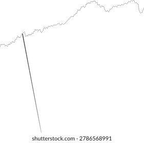 Arrow path line chart forming simple zigzag movement.