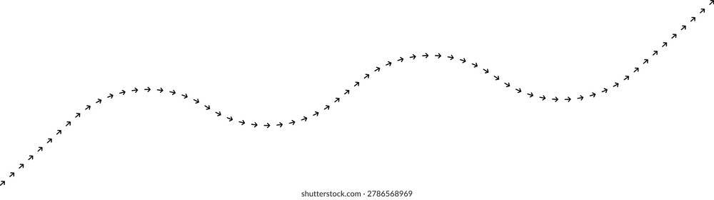 Arrow path line chart indicating stock rise movement.