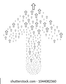 Arrow pattern created in the combination of up move arrow. Forward directional arrow figure constructed from arrow pictograms.
