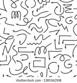Arrow pattern. Ethnic seamless pattern with arrows. Tribal hand drawn background. Design for wrapping paper, wallpaper, fabric. Vector illustration.