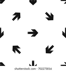 Arrow pattern repeat seamless in black color for any design. Vector geometric illustration