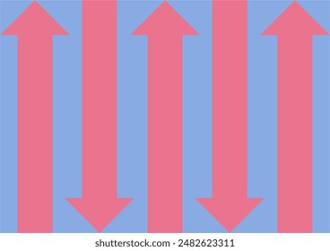 Arrow pattern with two solid colors: sky blue and bubblegum pink