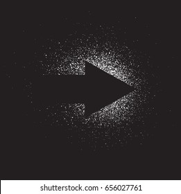 Arrow in a patterned style on a black background.