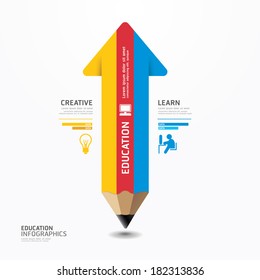 Arrow Pencil Infographic Design Minimal style template / can be used for infographics / graphic or website layout vector