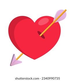 Arrow Penetrating through Heart Vector